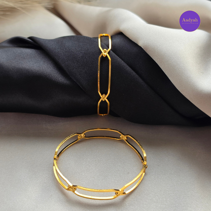 Gold Look Designer Baby Bangle - Set of 2