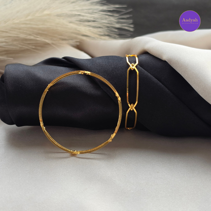 Gold Look Designer Baby Bangle - Set of 2