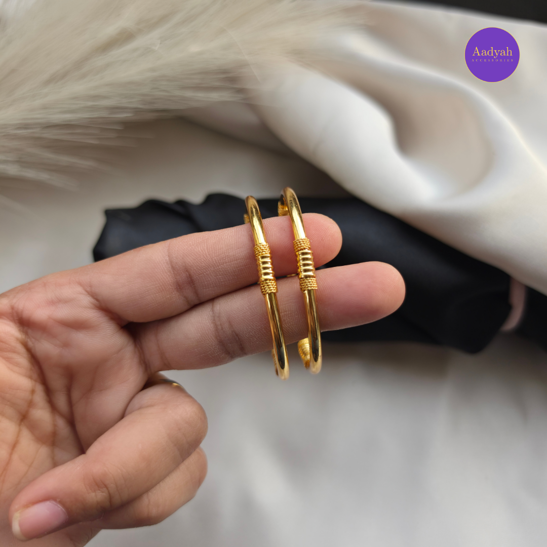 Gold Look Kada Baby Bangles - Set Of 2