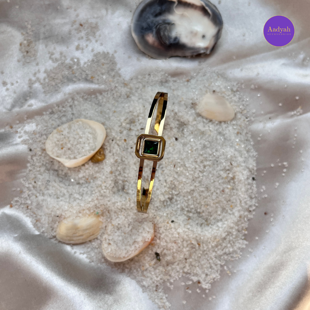 Anti-Tarnish Stone Studded Korean Bangle - Small Size