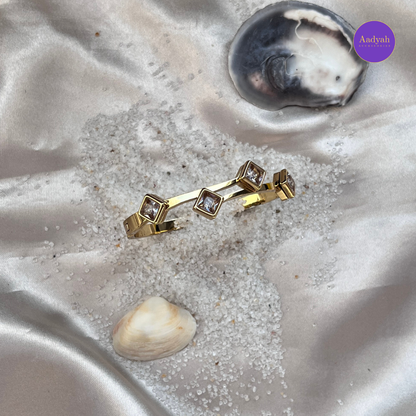 Anti-Tarnish Stone Studded Korean Bangle - Small Size