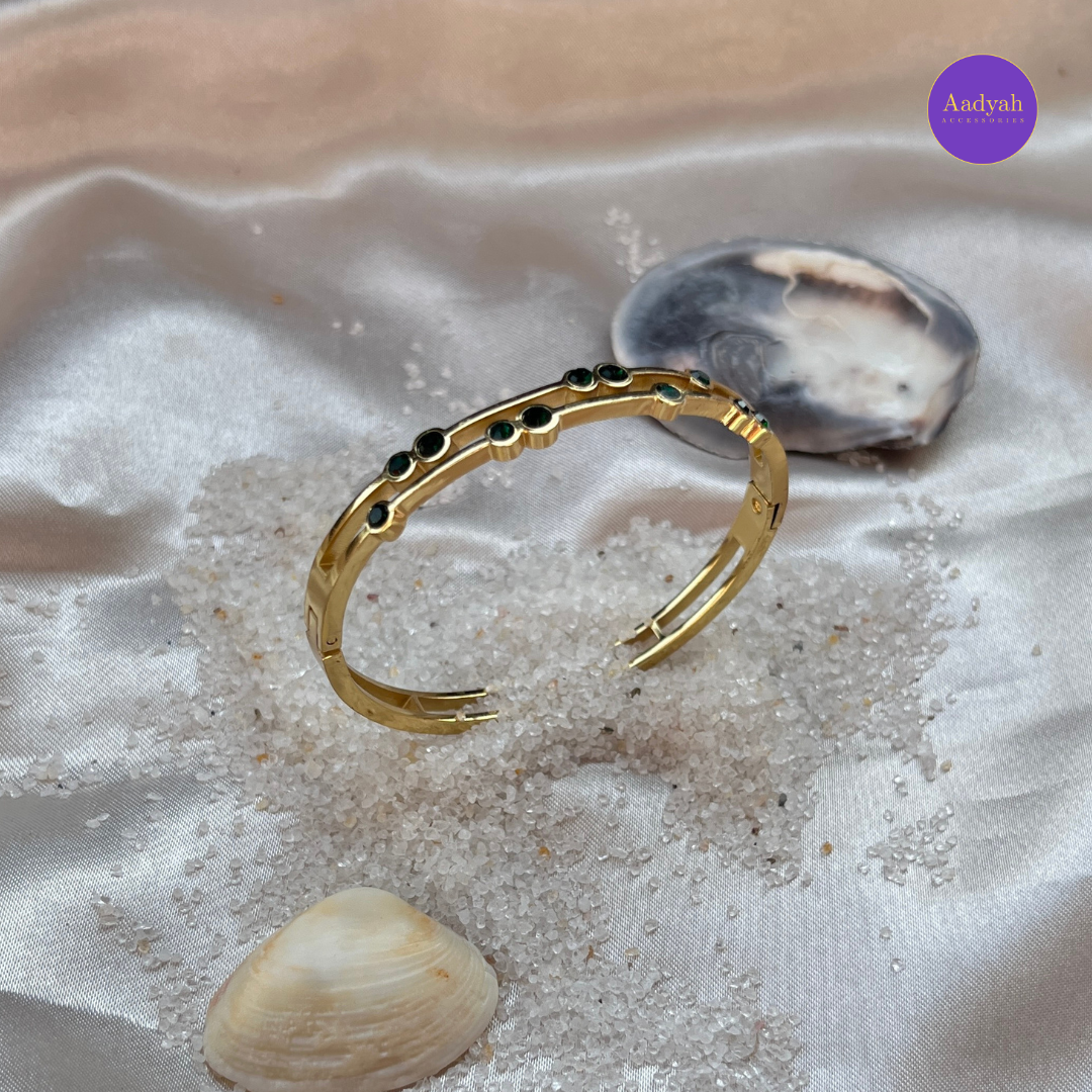Anti-Tarnish Stone Studded Korean Bangle - Small Size