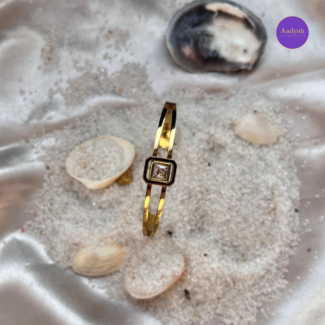 Anti-Tarnish Stone Studded Korean Bangle - Small Size