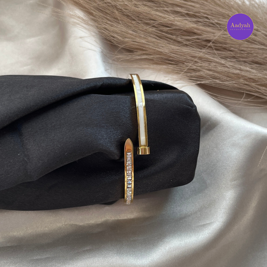 Anti-Tarnish Stone Studded Korean Bangle - Small Size