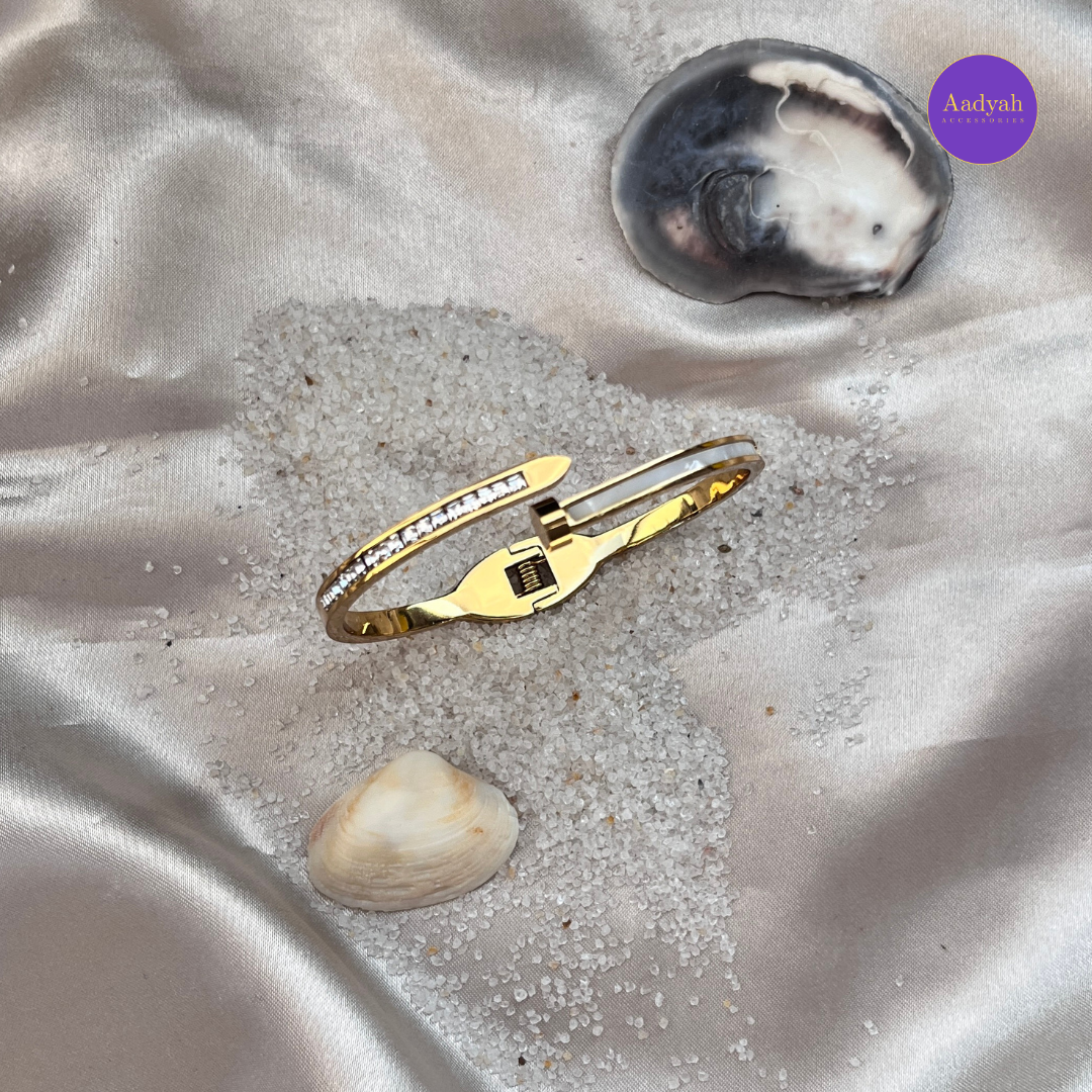 Anti-Tarnish Stone Studded Korean Bangle - Small Size