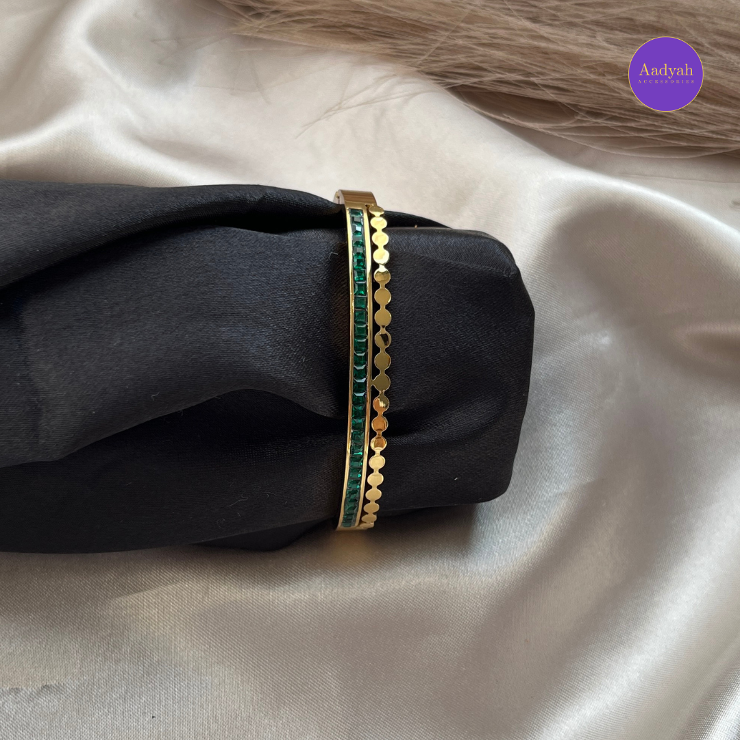 Anti-Tarnish Stone Studded Korean Bangle - Small Size
