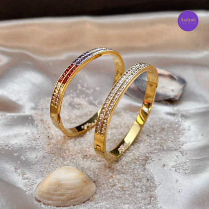 Anti-Tarnish Stone Studded Korean Bangle - Small Size