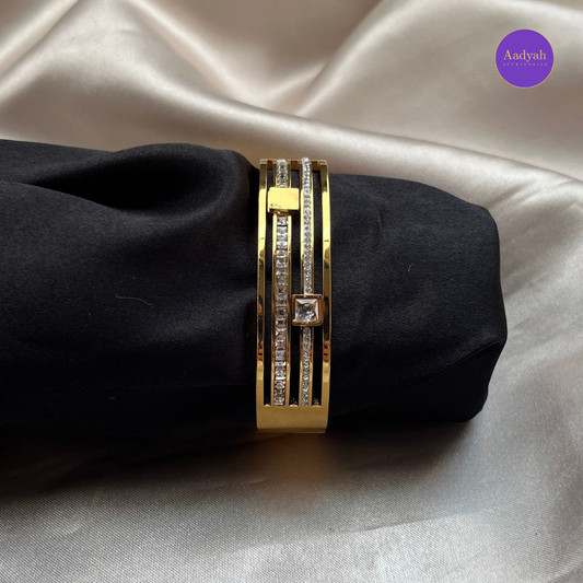 Anti-Tarnish Stone Studded Korean Bangle - Small Size