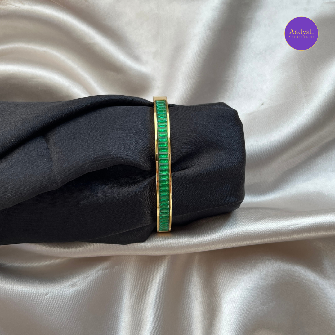 Anti-Tarnish Stone Studded Korean Bangle - Small Size