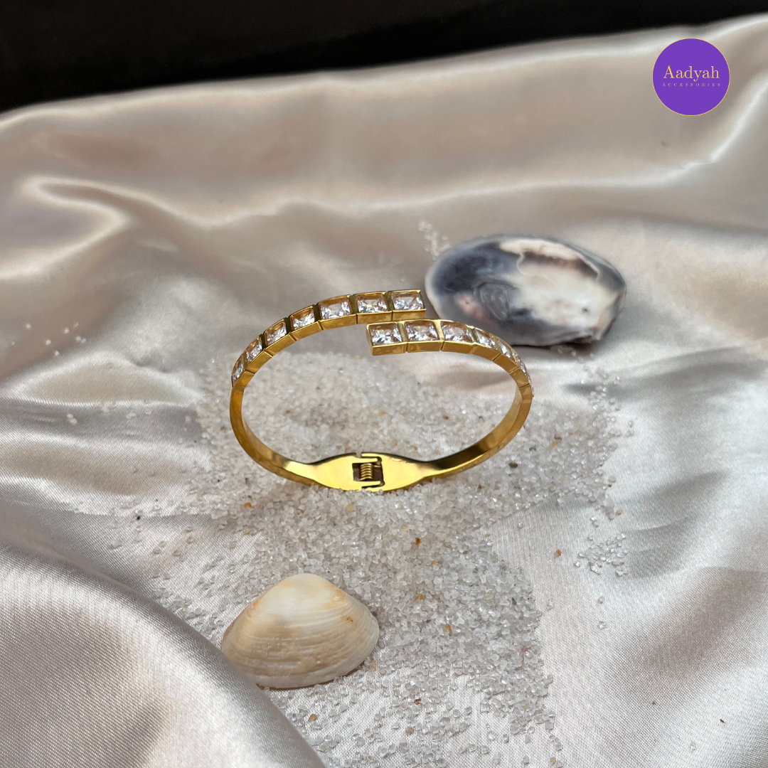 Anti-Tarnish Stone Studded Korean Bangle - Small Size