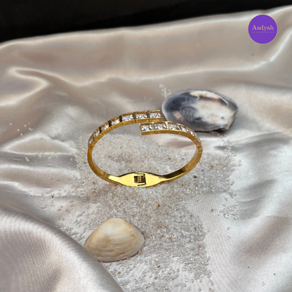 Anti-Tarnish Stone Studded Korean Bangle - Small Size