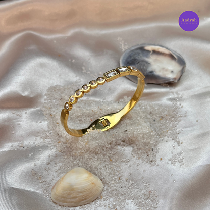 Anti-Tarnish Stone Studded Korean Bangle - Small Size