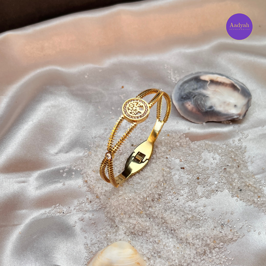 Gold Plated Designer tree of life Korean Bracelet Bangle