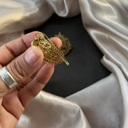 Gold look alike,Imitation jewelry,Bridal / party wear,Openable / antique / temple design,Artificial bangles