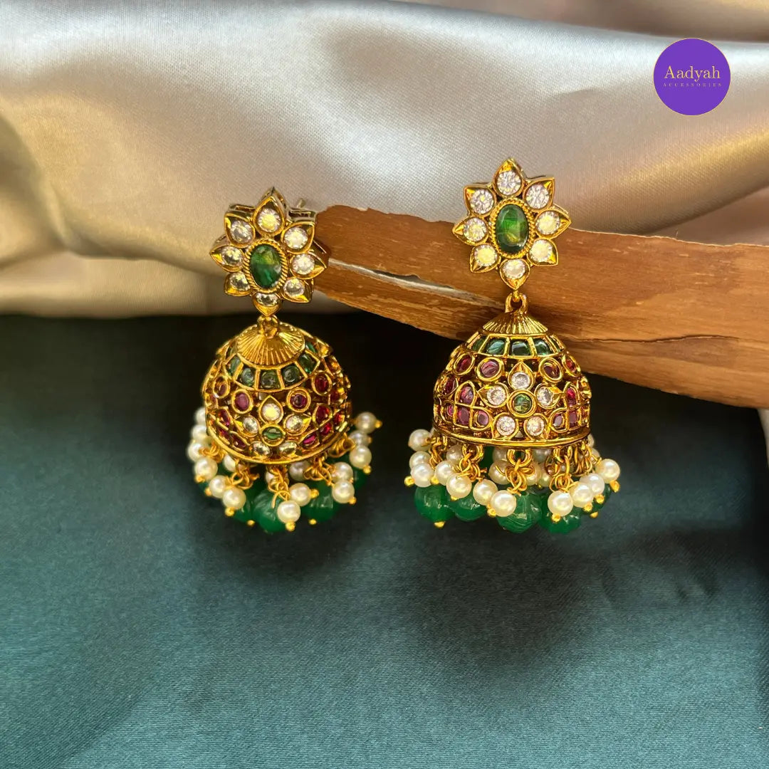 Peacock Mango Kempu Necklace Set
