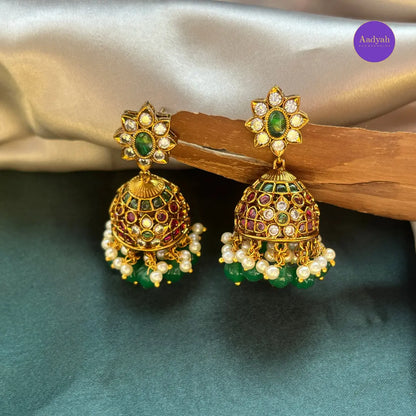 Peacock Mango Kempu Necklace Set