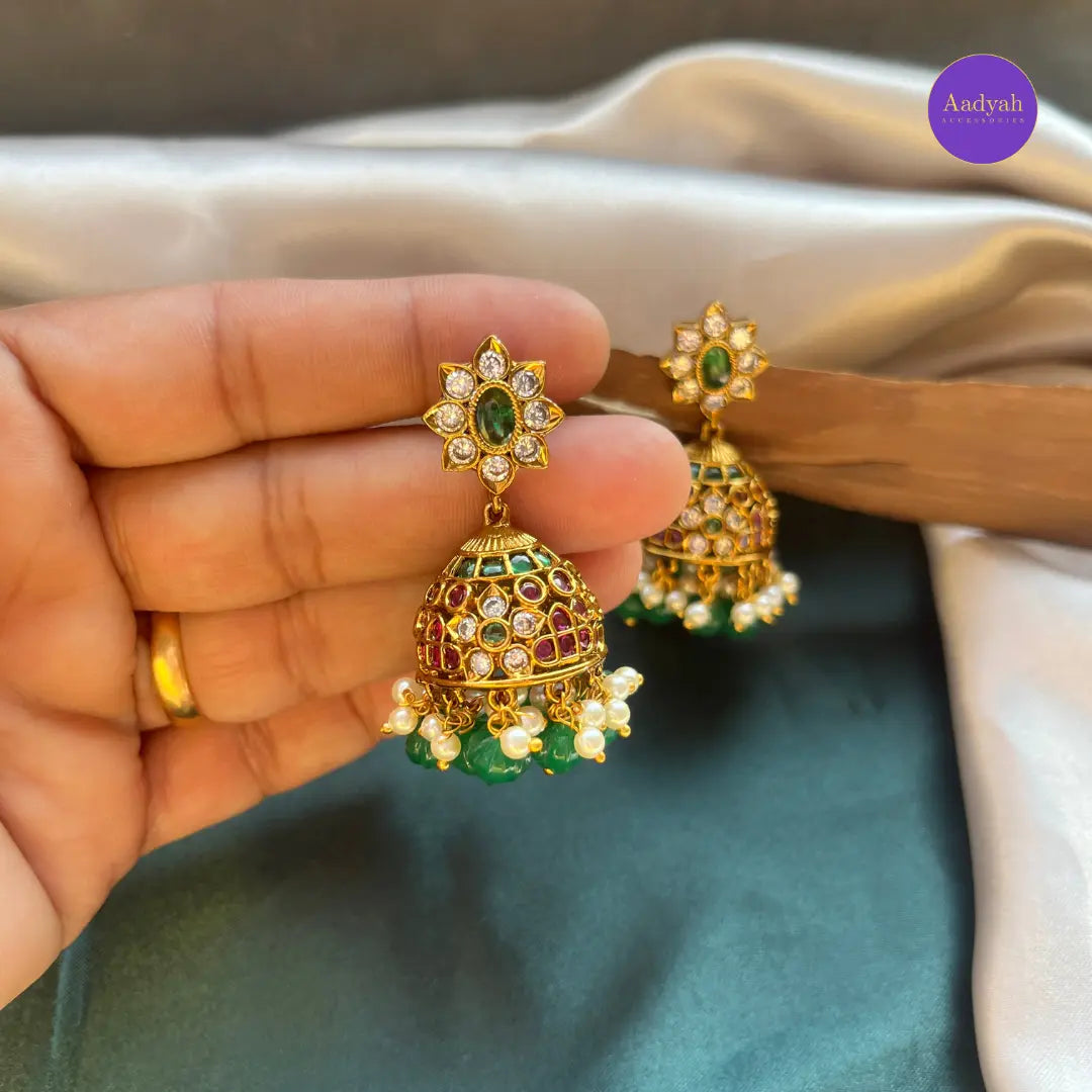 Peacock Mango Kempu Necklace Set