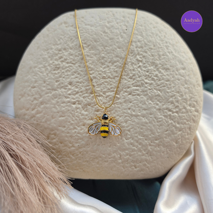 Honey Bee Anti Tanish Pendant Chain - Gold