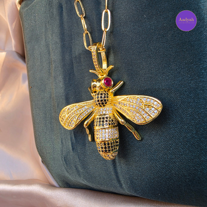 Honey Bee Anti Tanish Pendant Chain - Gold
