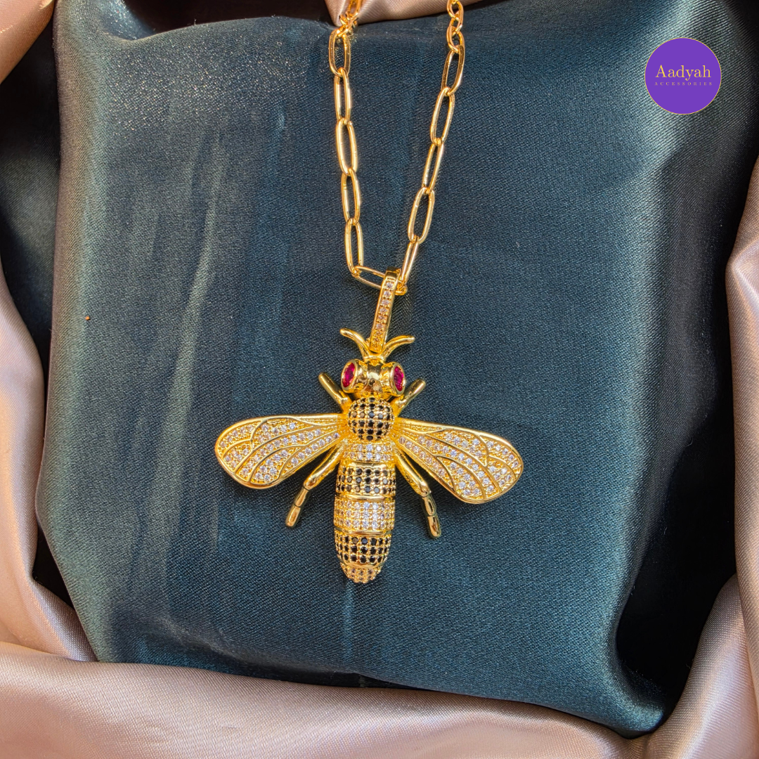 Honey Bee Anti Tanish Pendant Chain - Gold