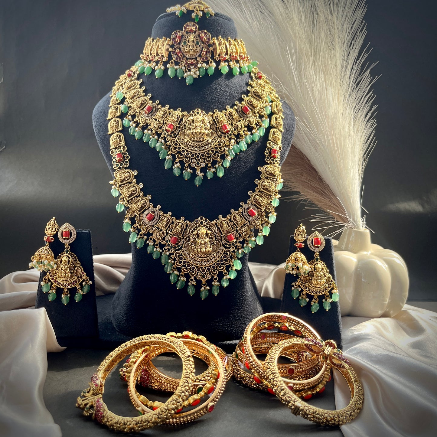 Bridal combo, bridal sets. south indian jewellery, coral set, wedding jewellery, imitation jewellery