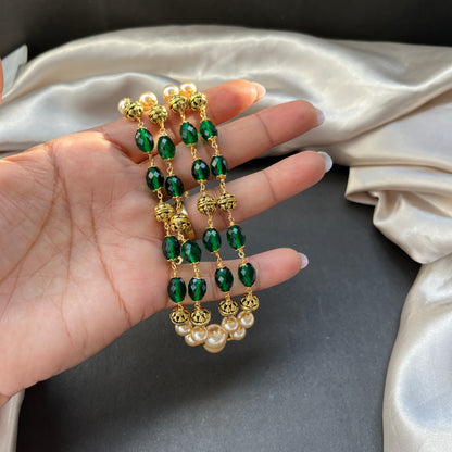 Gold look alike necklace set with matching earrings – traditional bridal imitation jewelry,Traditional gold tone necklace set – imitation kundan jewelry for festive and bridal wear