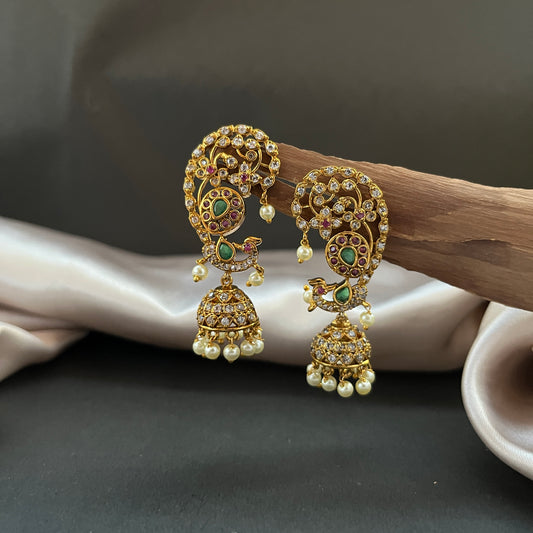 Gold look alike necklace set,Imitation jewelry,Artificial necklace set,Bridal / festive wear,Temple design / kundan / matte gold finish,Designer / traditional / ethnic