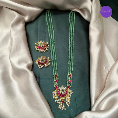 Jadau Beaded Haram - Green Beaded