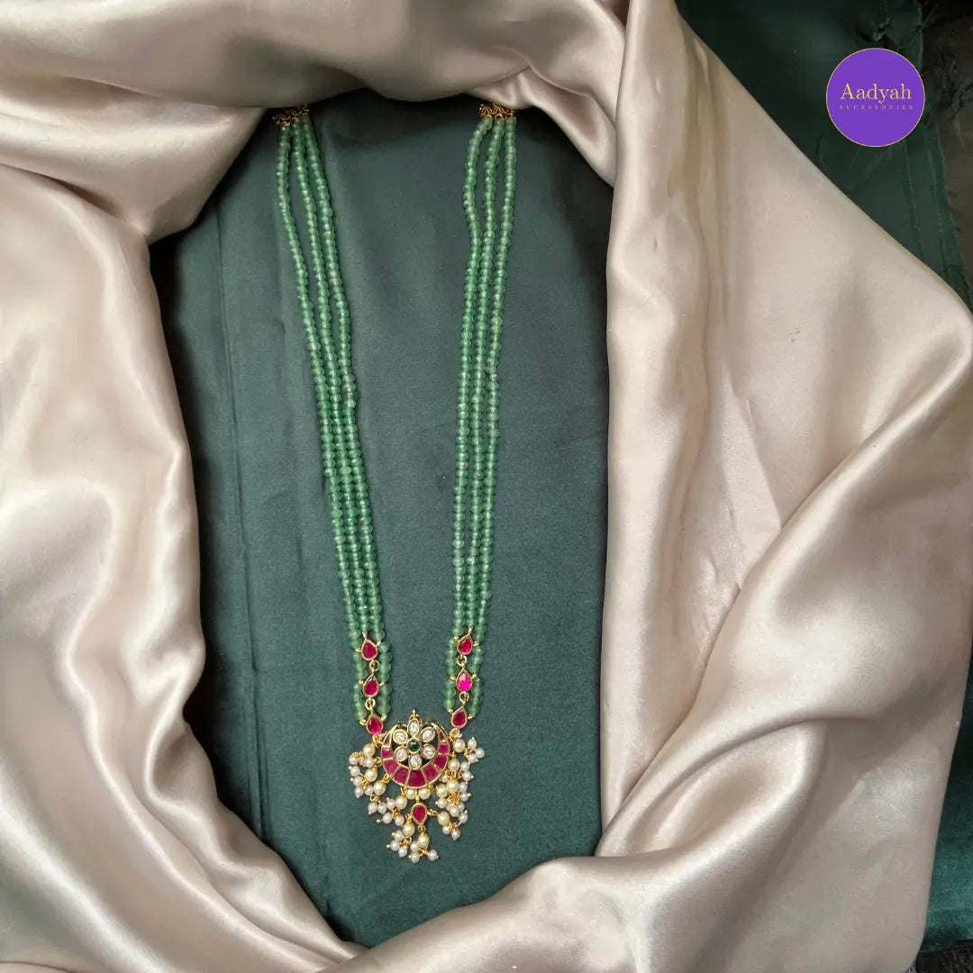 Jadau Beaded Haram - Green Beaded