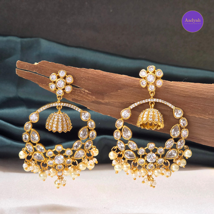 Jhumki Chandbali - White