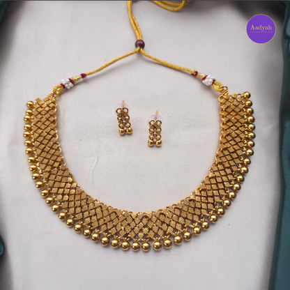 Jiya Gold Look Necklace Set - Matt