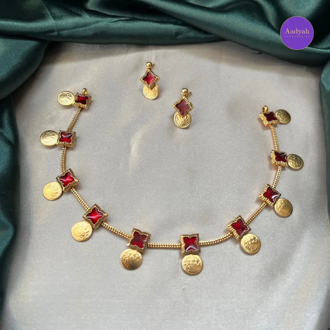 Kasu Enamel Necklace Set