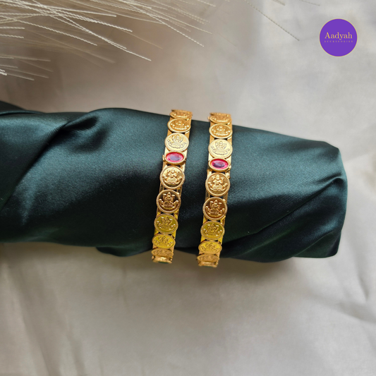 Kasu Gold Look Baby Bangles - Set of 2