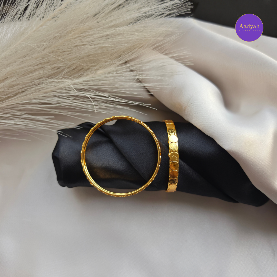 Kasu Gold Look Bangle - Set Of 2