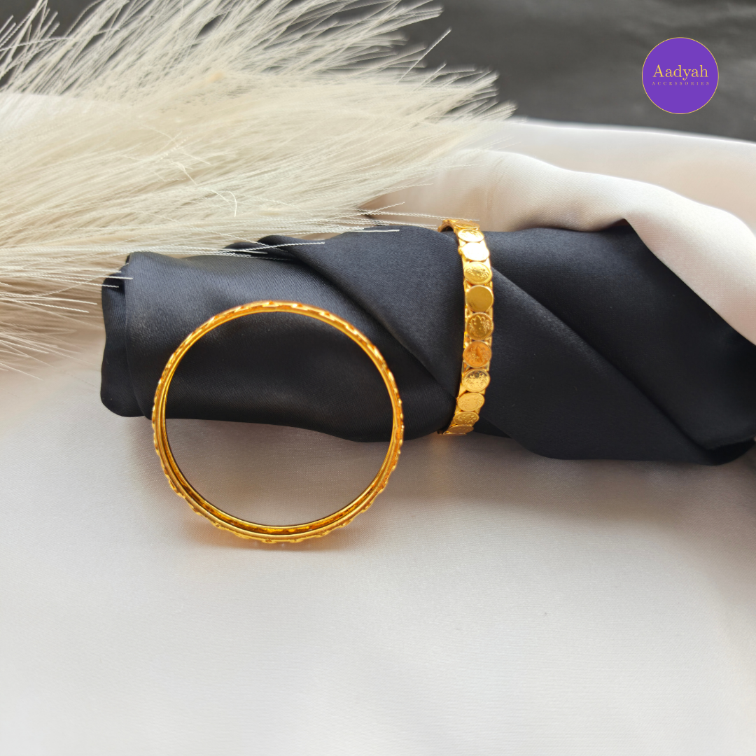 Kasu Gold Look Bangle - Set Of 2