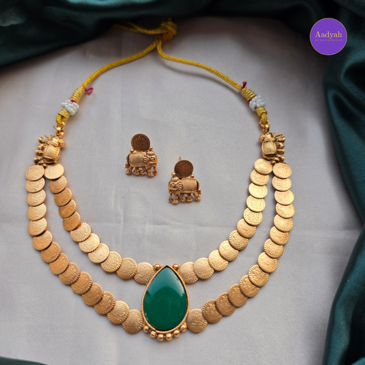 Kasu Layered Necklace Set - Green