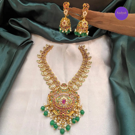Kemp Mango Motif Necklace Set - Multi