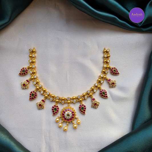 Kempu Mango Necklace Set - Multi