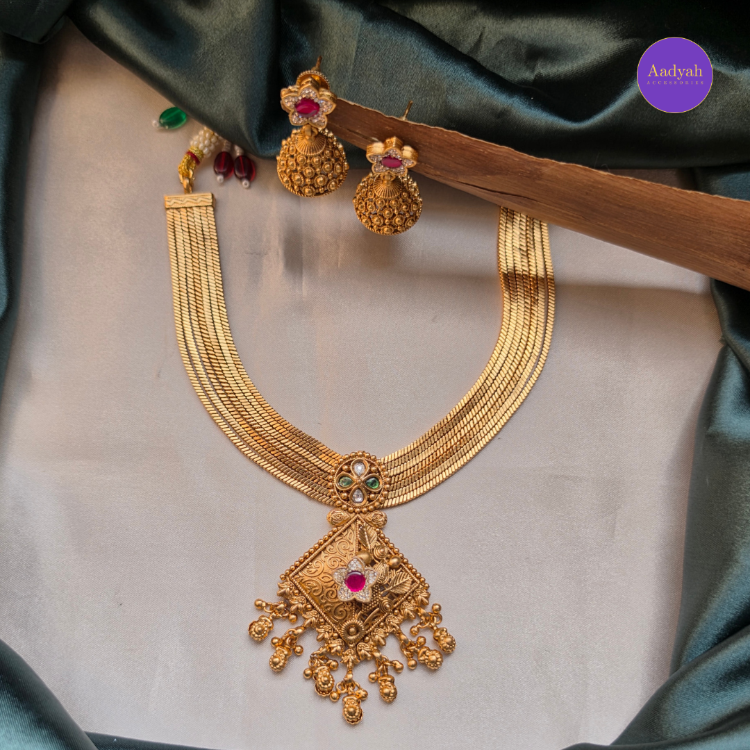 Kundan Heritage Necklace Set - Multi