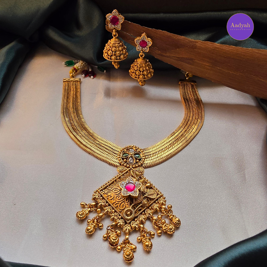 Kundan Heritage Necklace Set - Multi