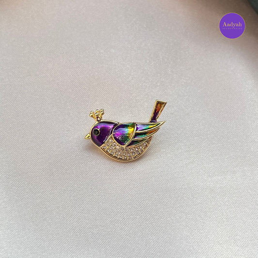 Little Birdy Enamel Brooch - Multi Colour