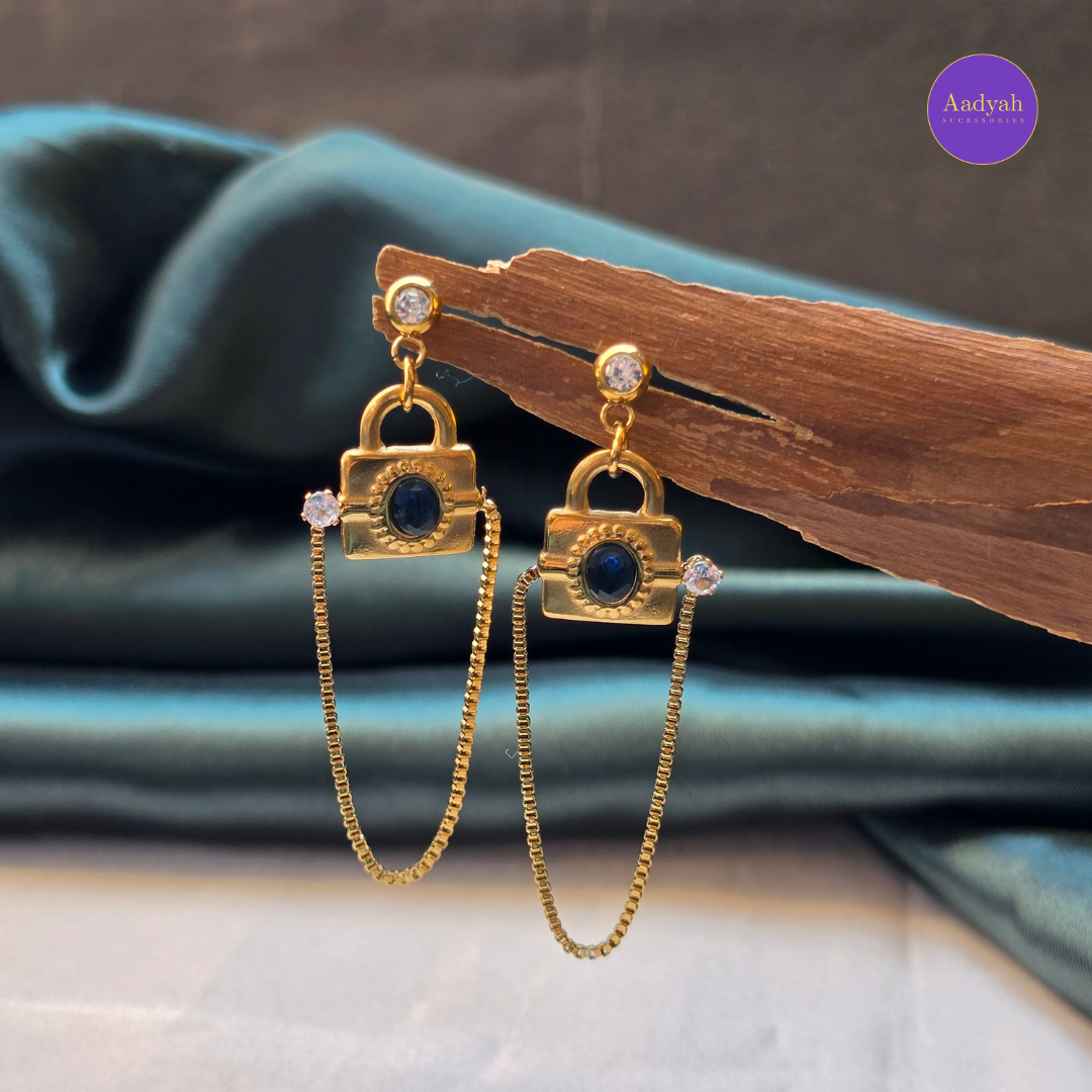Lock Anti-Tarnish Earring - Gold