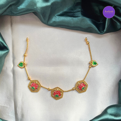 Lotus Enamel Necklace Set - Multi