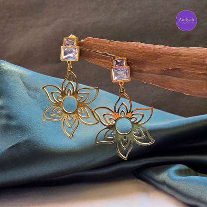 Mandala Stone Anti-Tarnish Earring - Gold