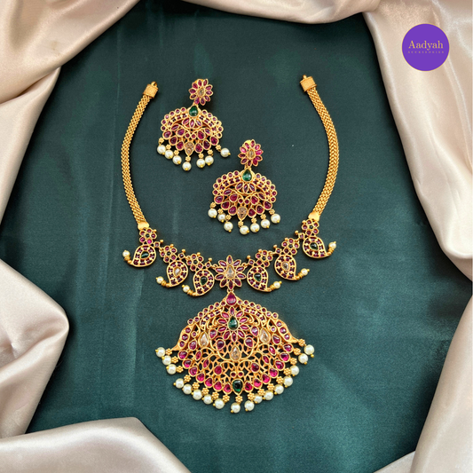 Mango Motif Nannu Pati Necklace Set