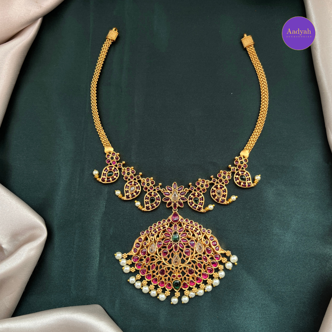 Mango Motif Nannu Pati Necklace Set