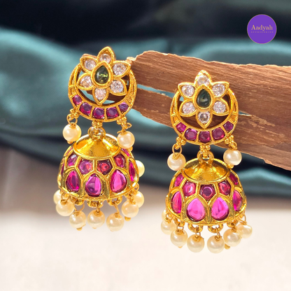 Mini Chandbali Jhumka - Multi