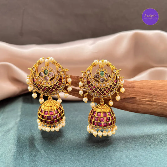 Moon Floral Jhumkas - Multi