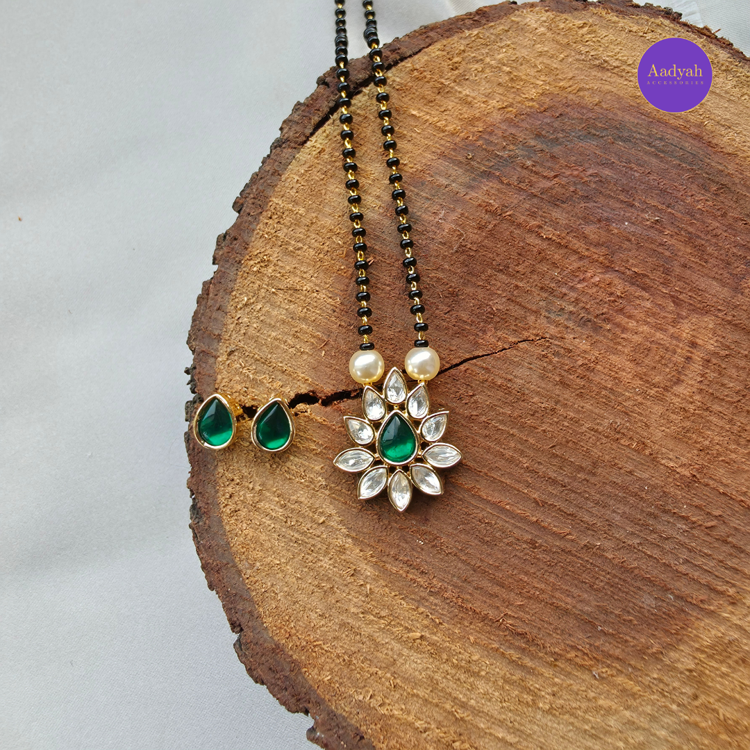 Mosinate Mangalsutra - Green/Pink/White
