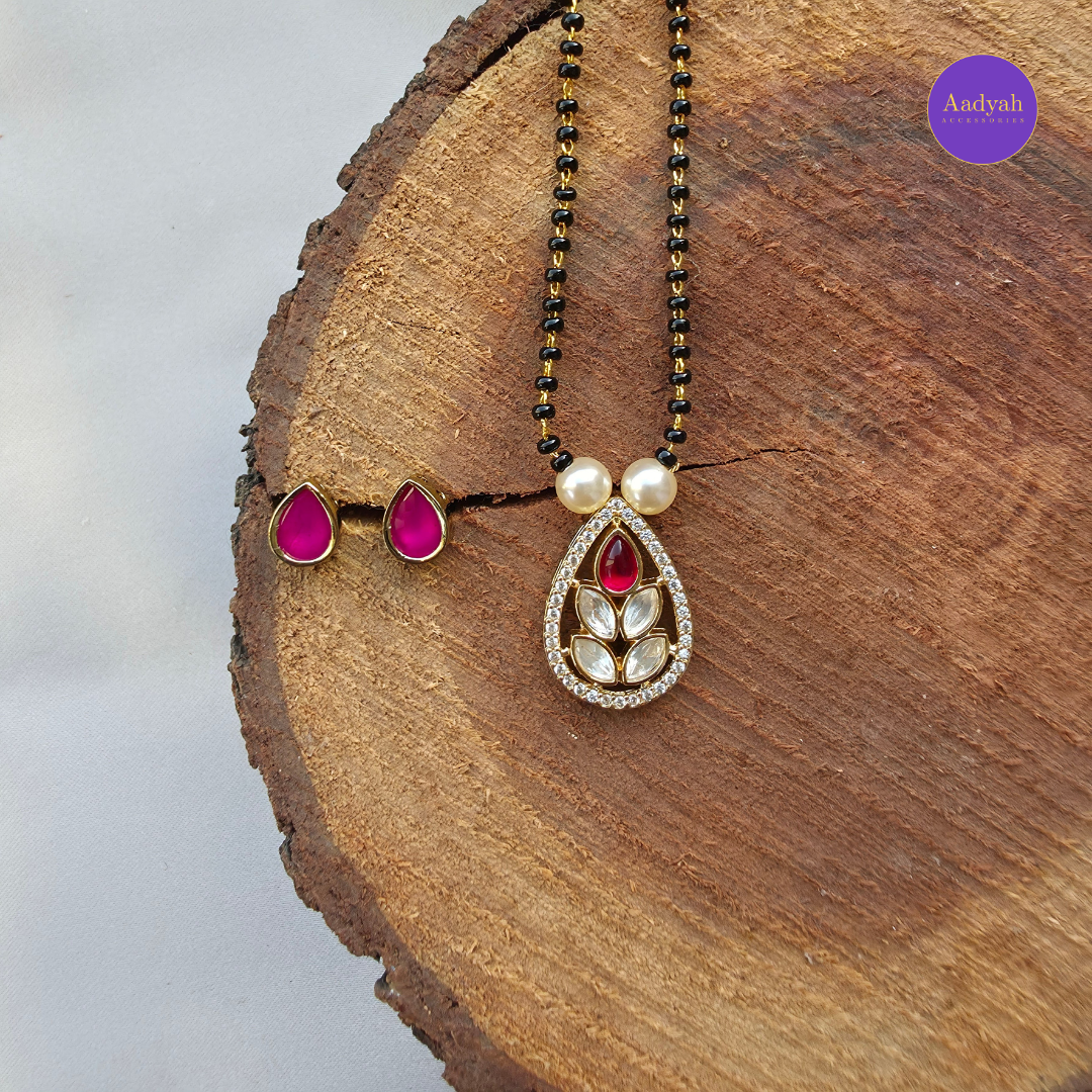 Mosinate Mangalsutra - Green/Pink/White